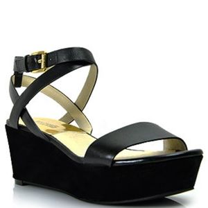 Michael Kors Jalita Platform Wedge Black Sandal